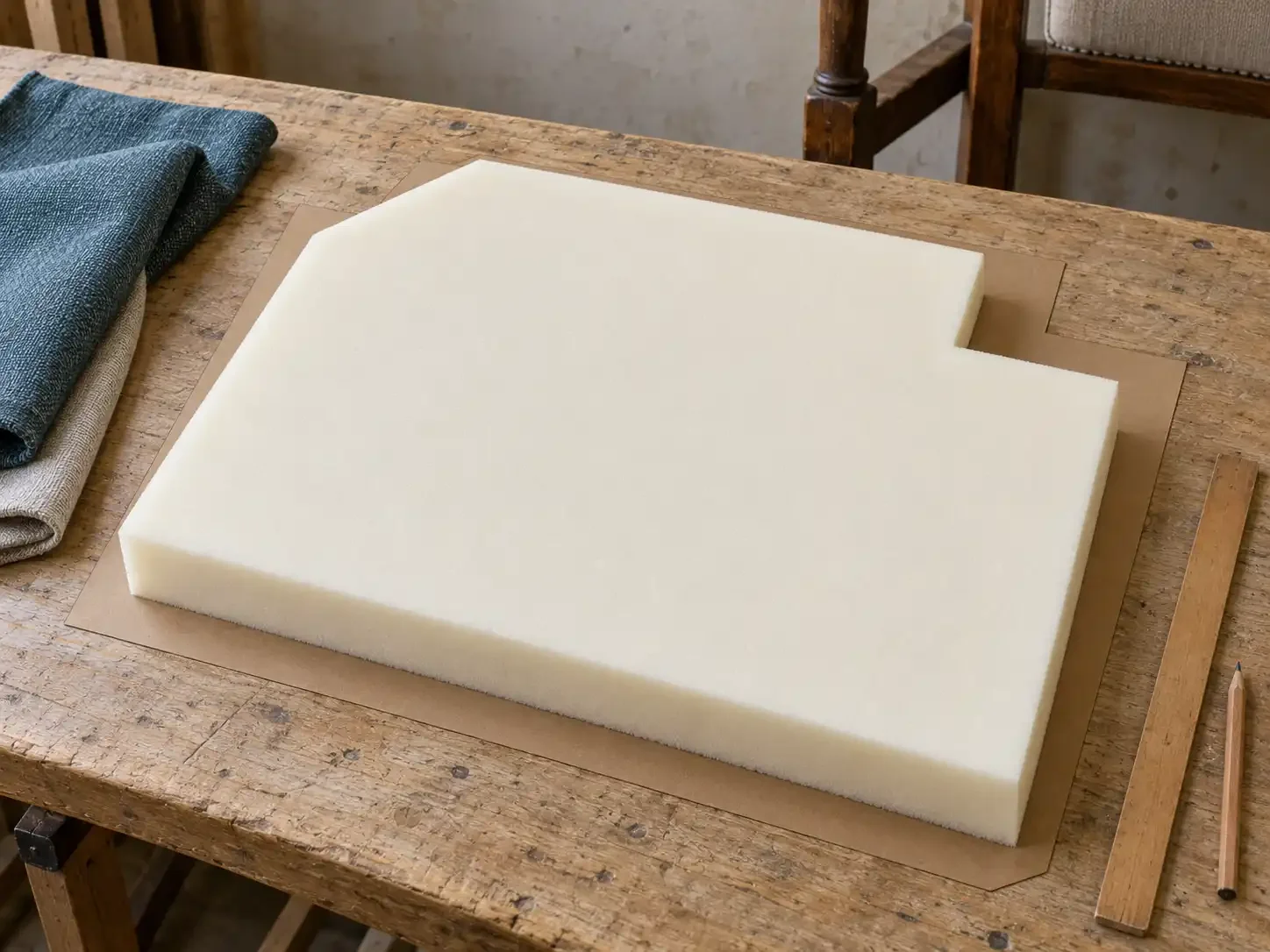 Schuimvulling met een schuine hoek en uitsparing