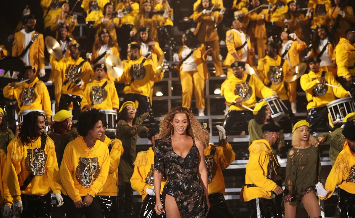 Beyoncé onstage at Coachella in 2018