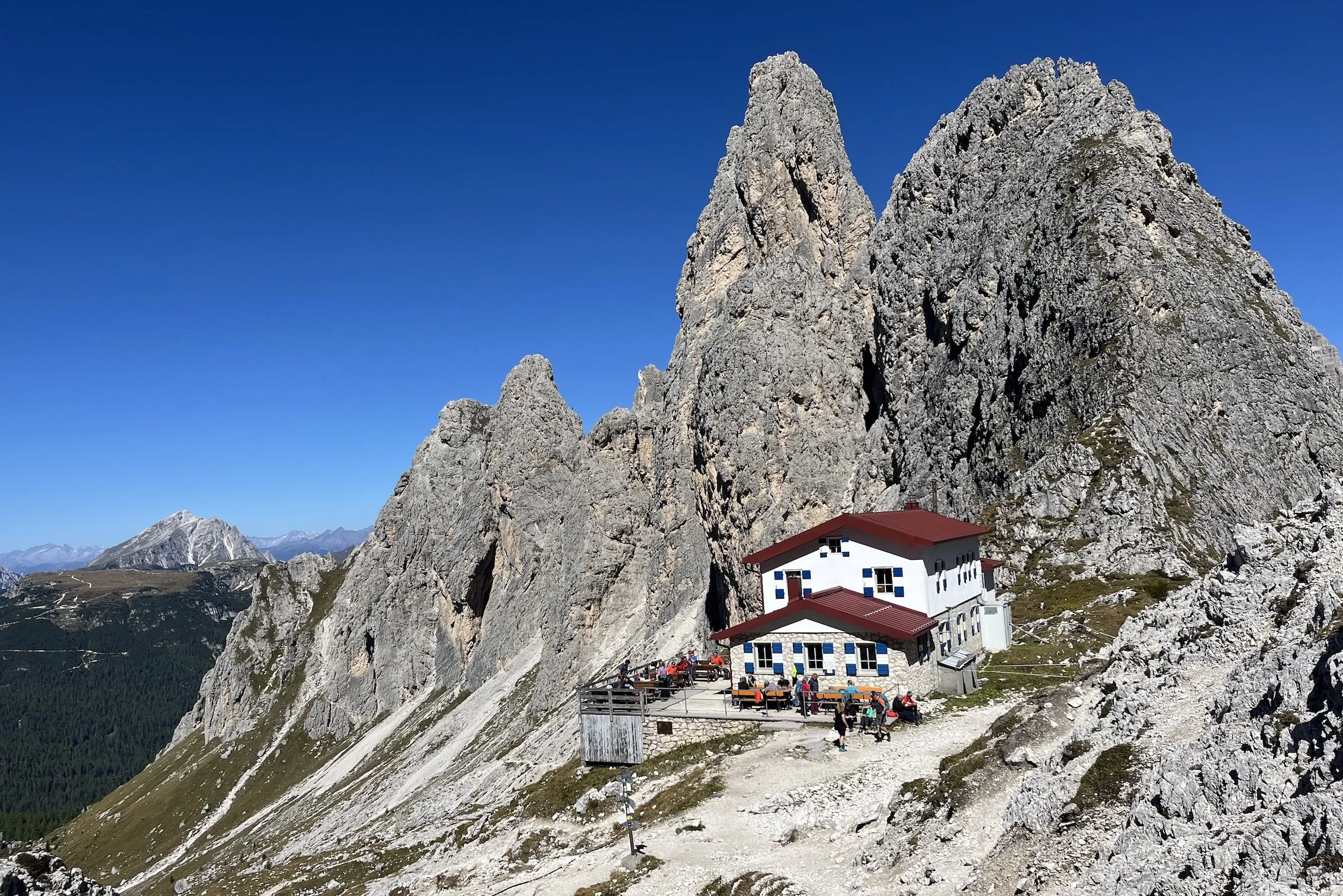 Rifugio Fonda Savio mountain hut near Cima Cadin on the Alta Via 4