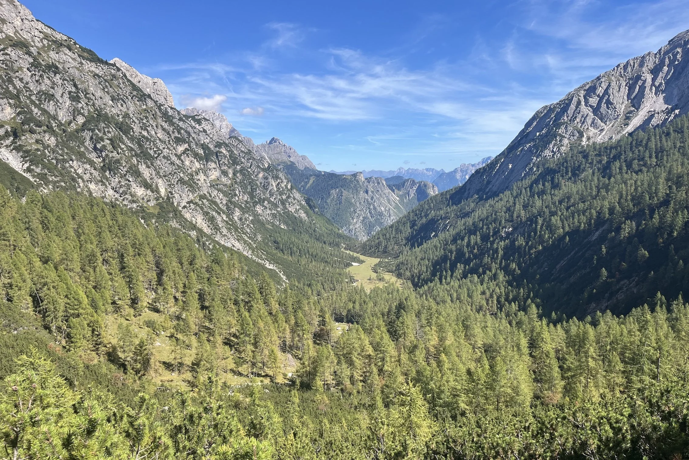 Mountain terrain near Forcella del Ghiacciaio on the Alta Via 4