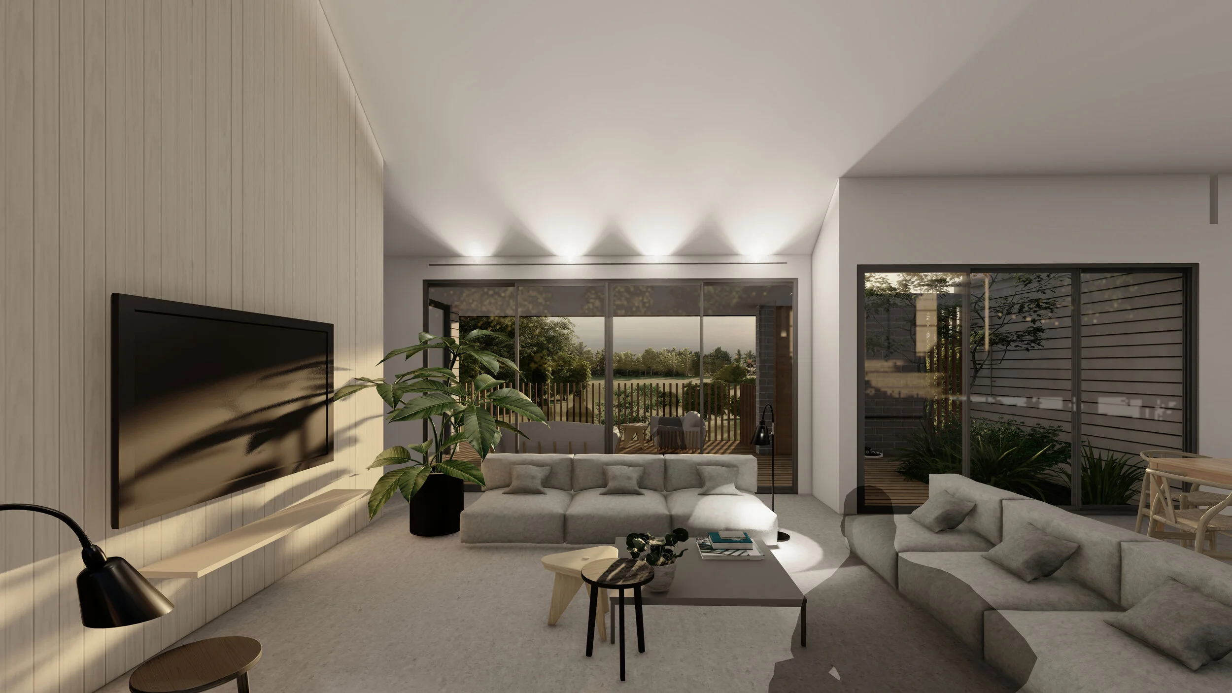 Courtyard House interior living spaces