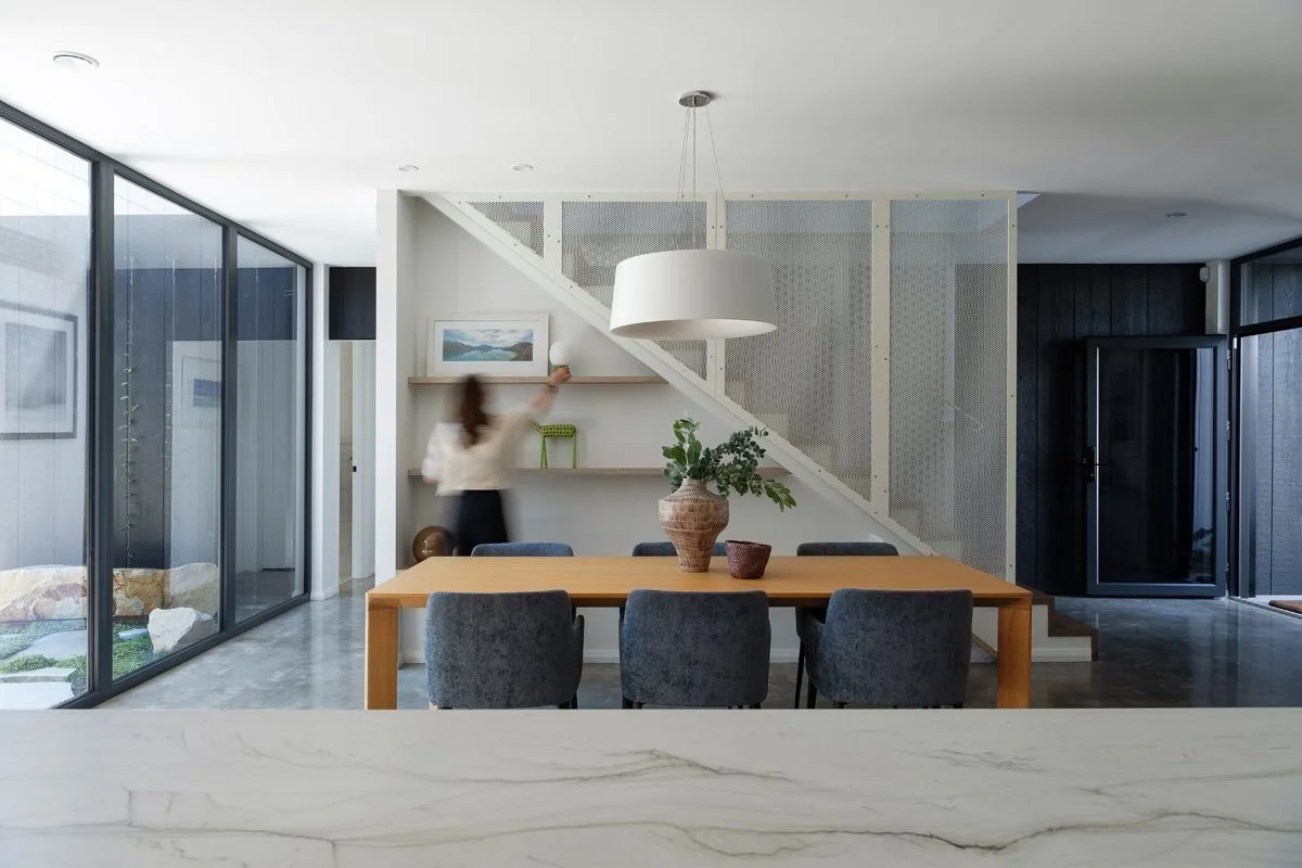 Dining area and stair screen