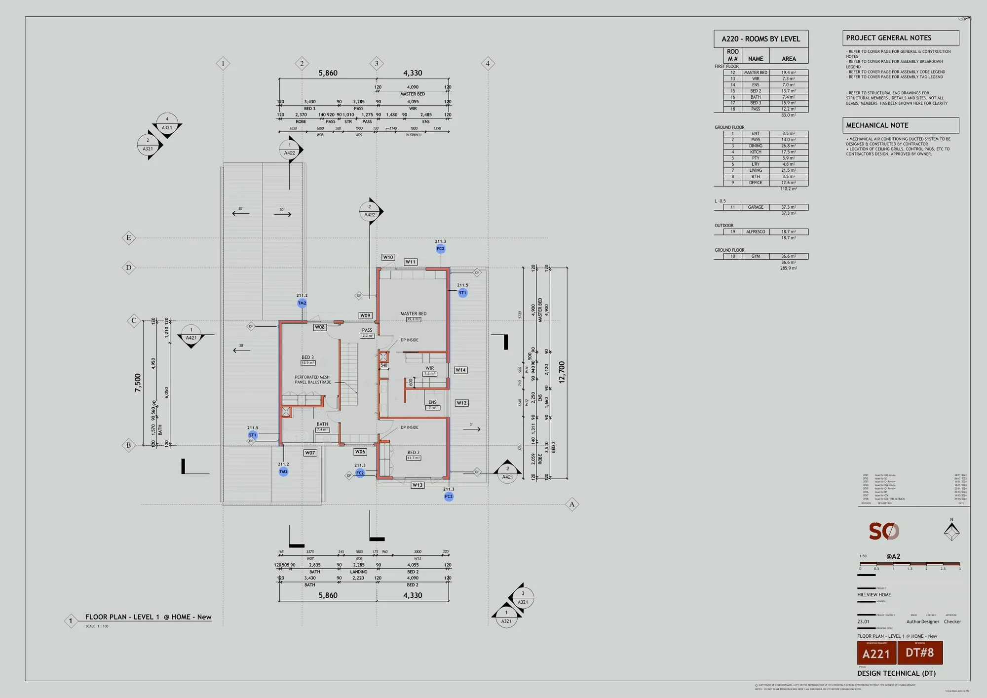 Level 1 floor plan sheet