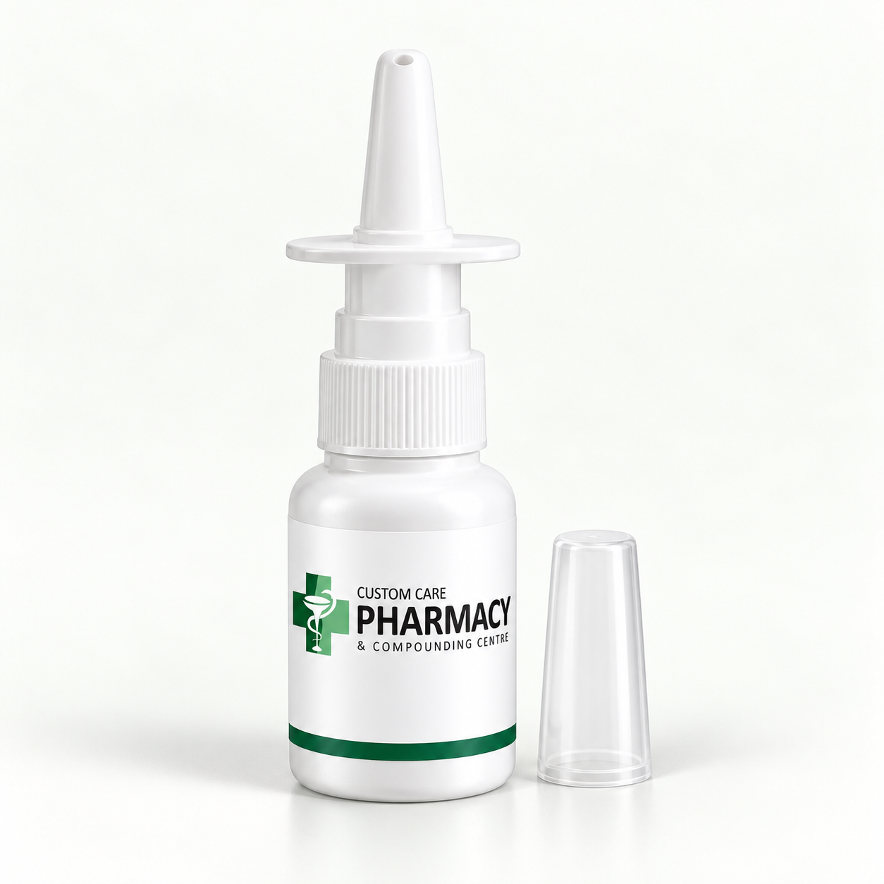 Illustrative Custom Care branded nasal spray