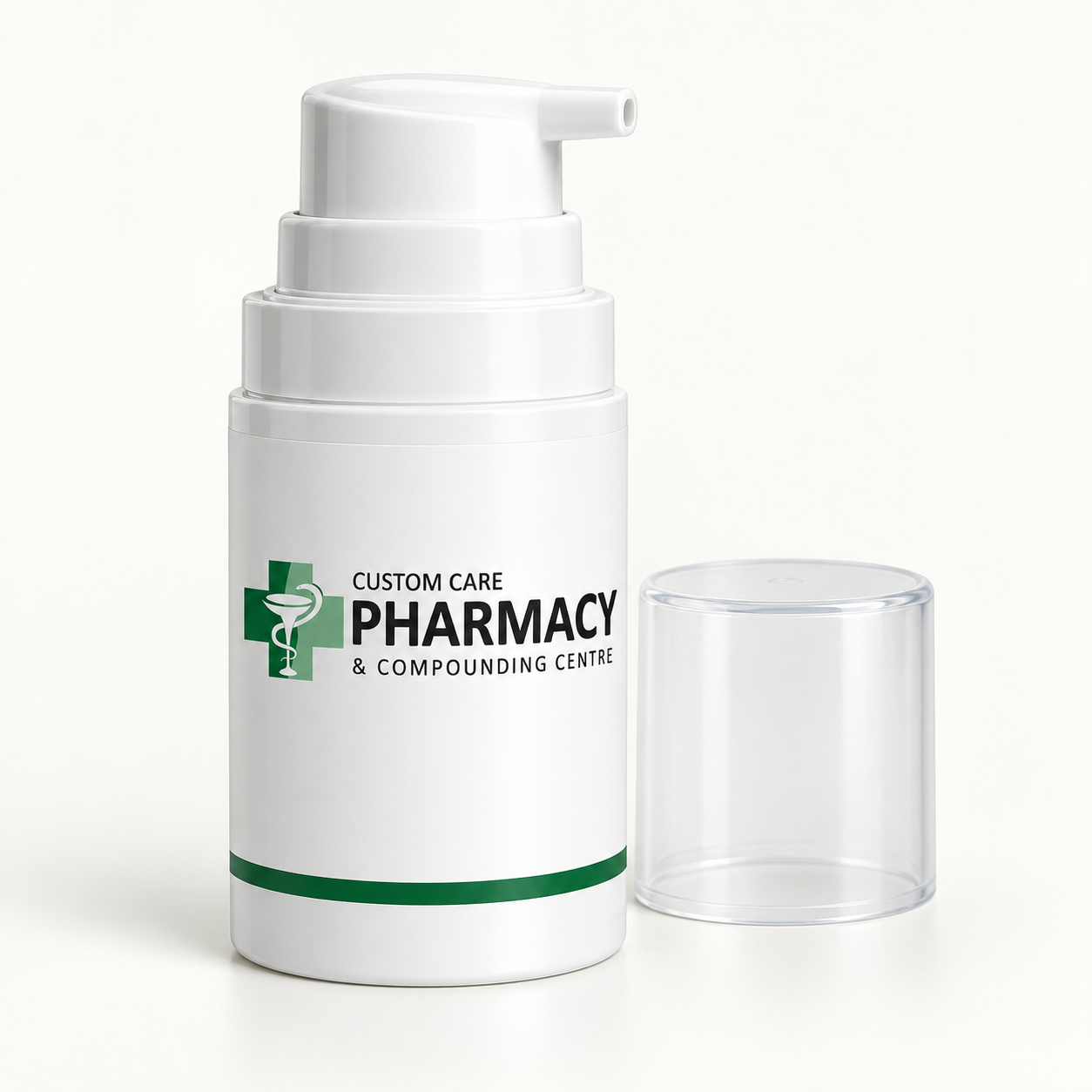 Illustrative Custom Care branded airless pump