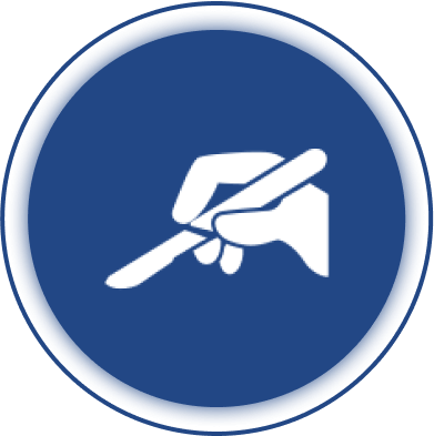 Icon of hand holding syringe symbolizing minimally invasive pain relief procedures – Oklahoma Pain Treatment Centers