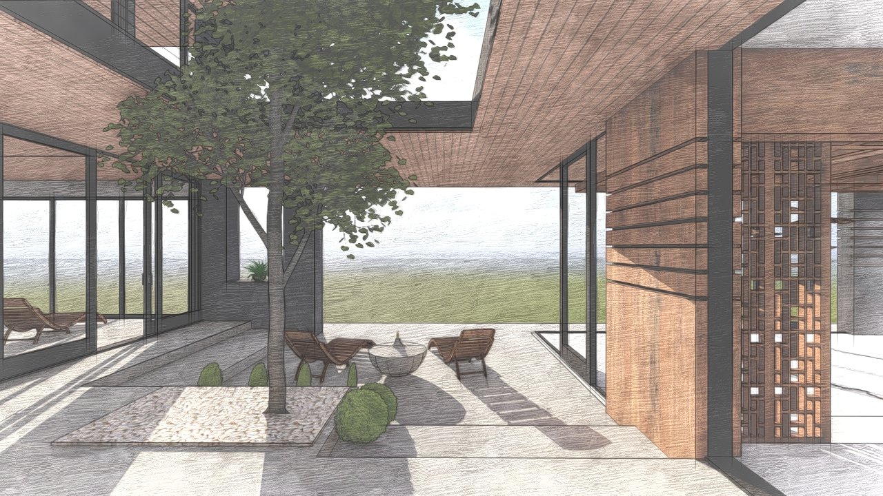 Original 3D courtyard design