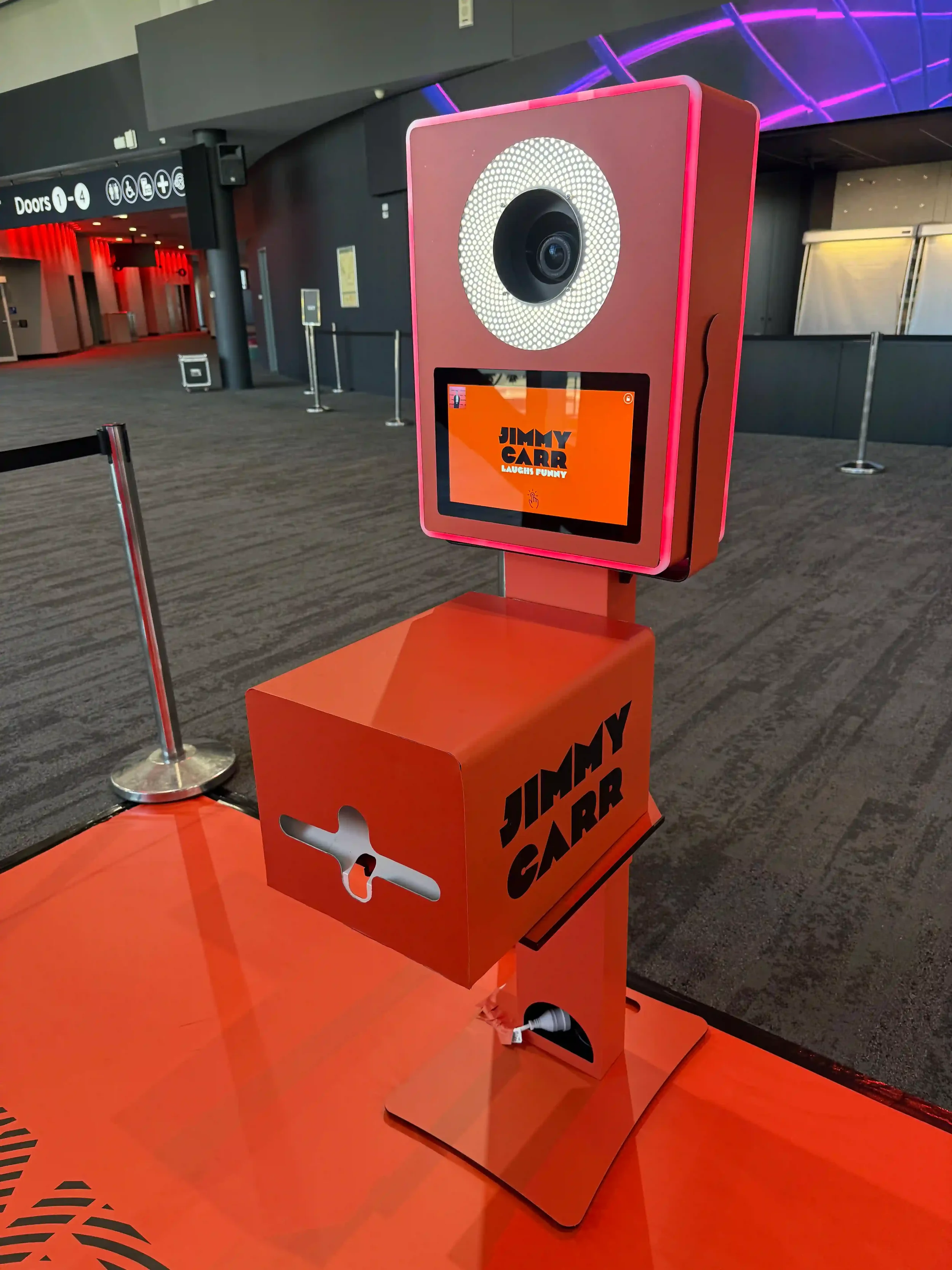 Fully wrapped Jimmy Carr branded photo booth for Melbourne event activation