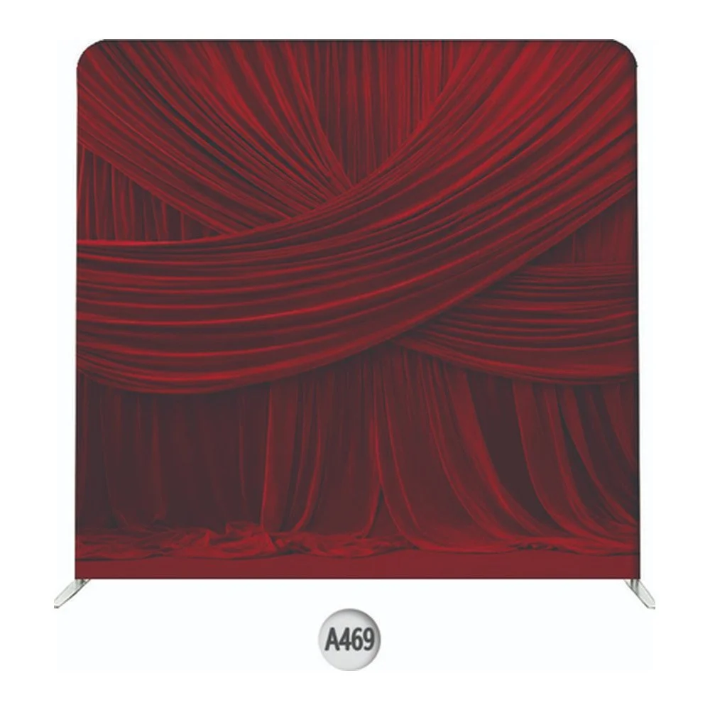 Backdrop A469, red theatre drape photo booth backdrop