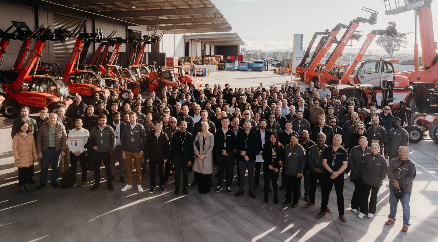 Jungheinrich staff group photograph at the new Melbourne headquarters launch