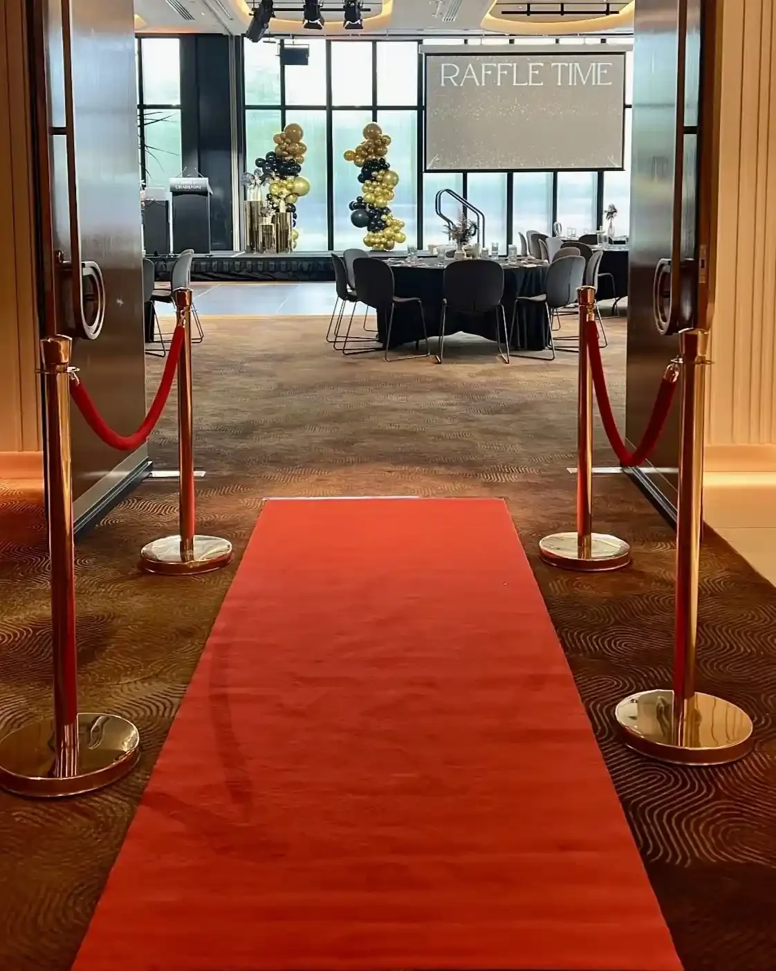 Red carpet and bollards add-on Melbourne event