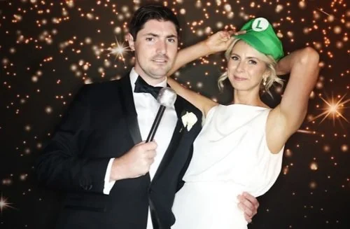 Wedding open air photo booth hire Melbourne with printed photo strips