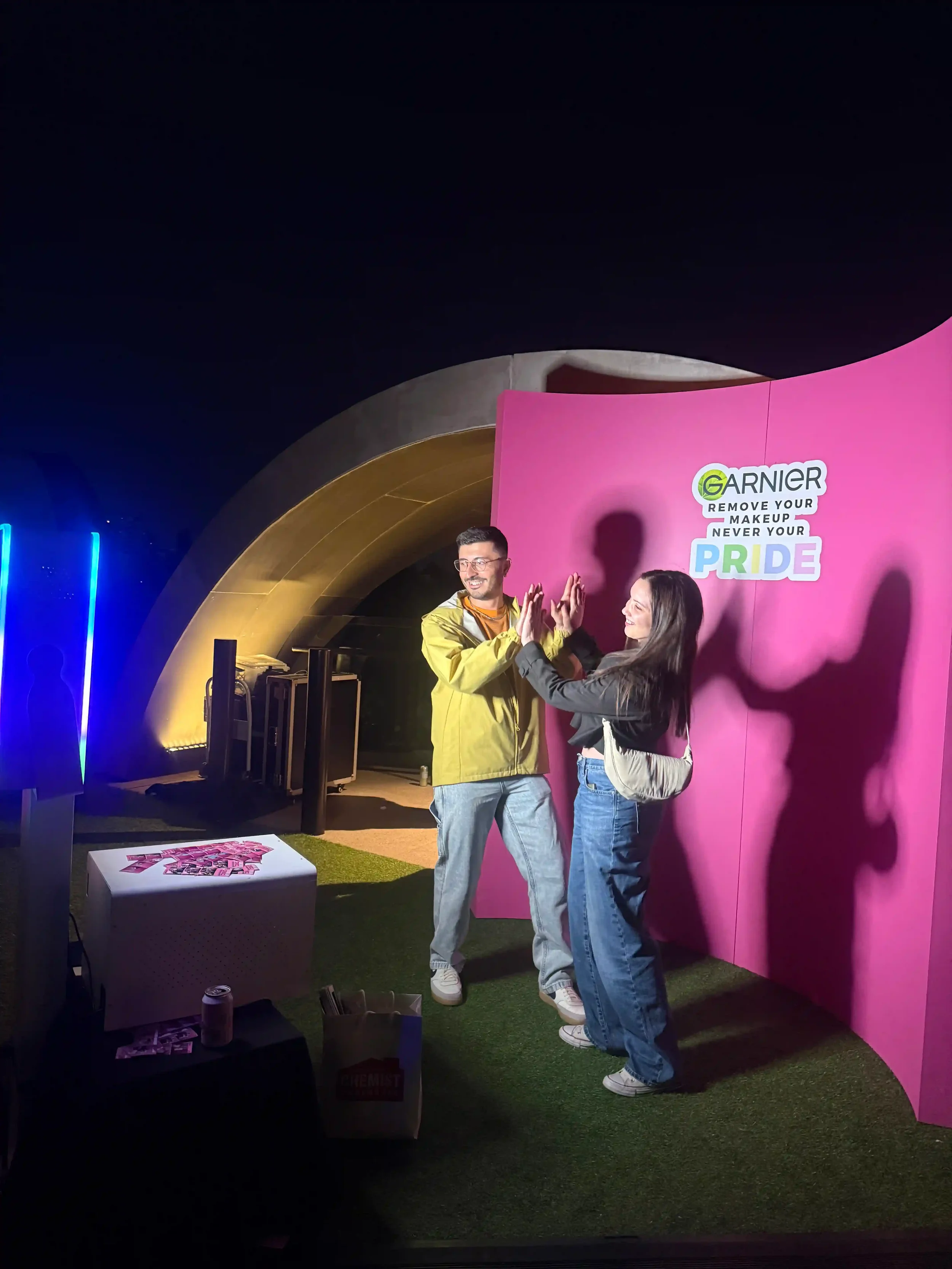 Pride photo booth setup for Garnier at Victorian Pride Centre