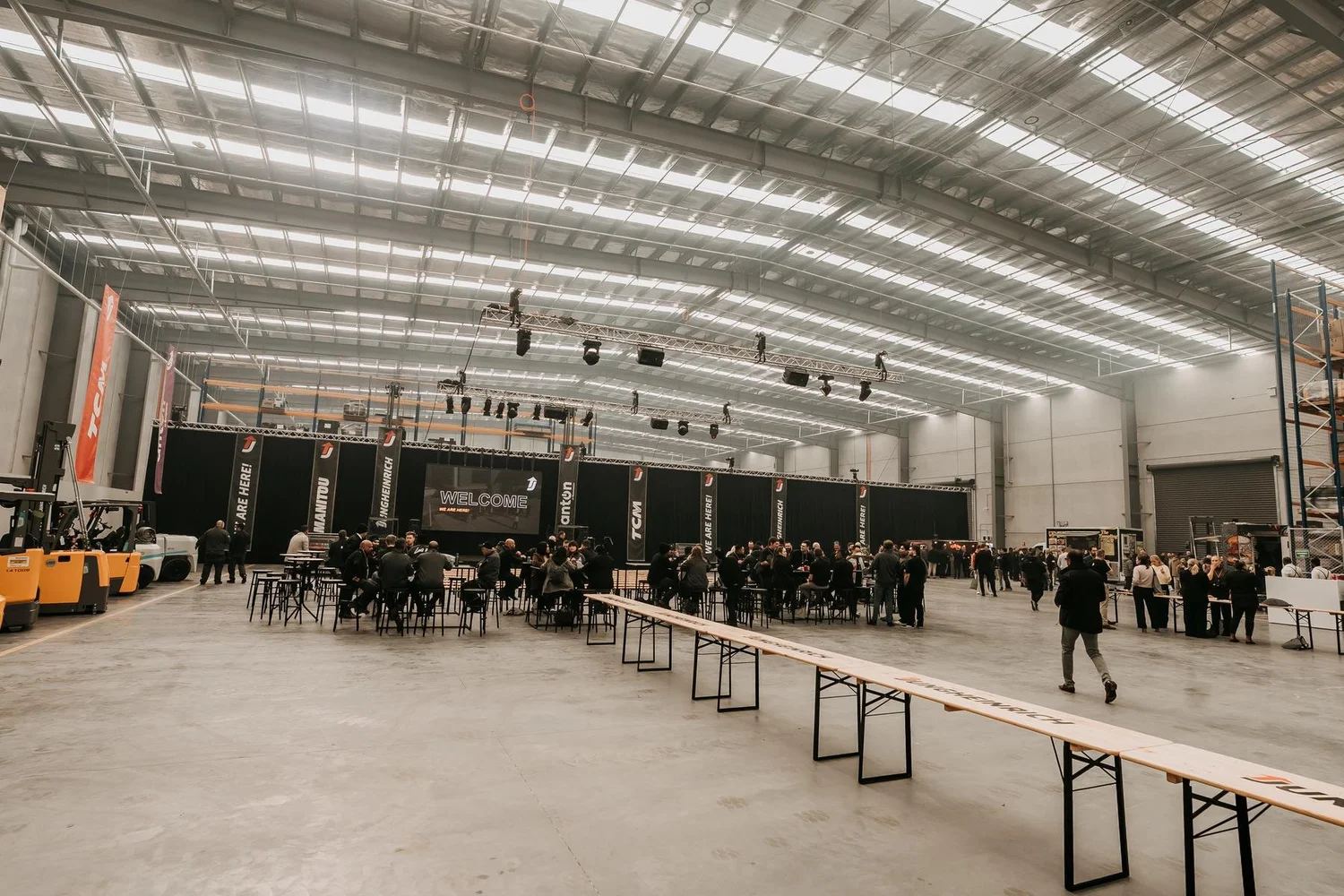 Wide view of the Jungheinrich new headquarters launch venue in south-east Melbourne