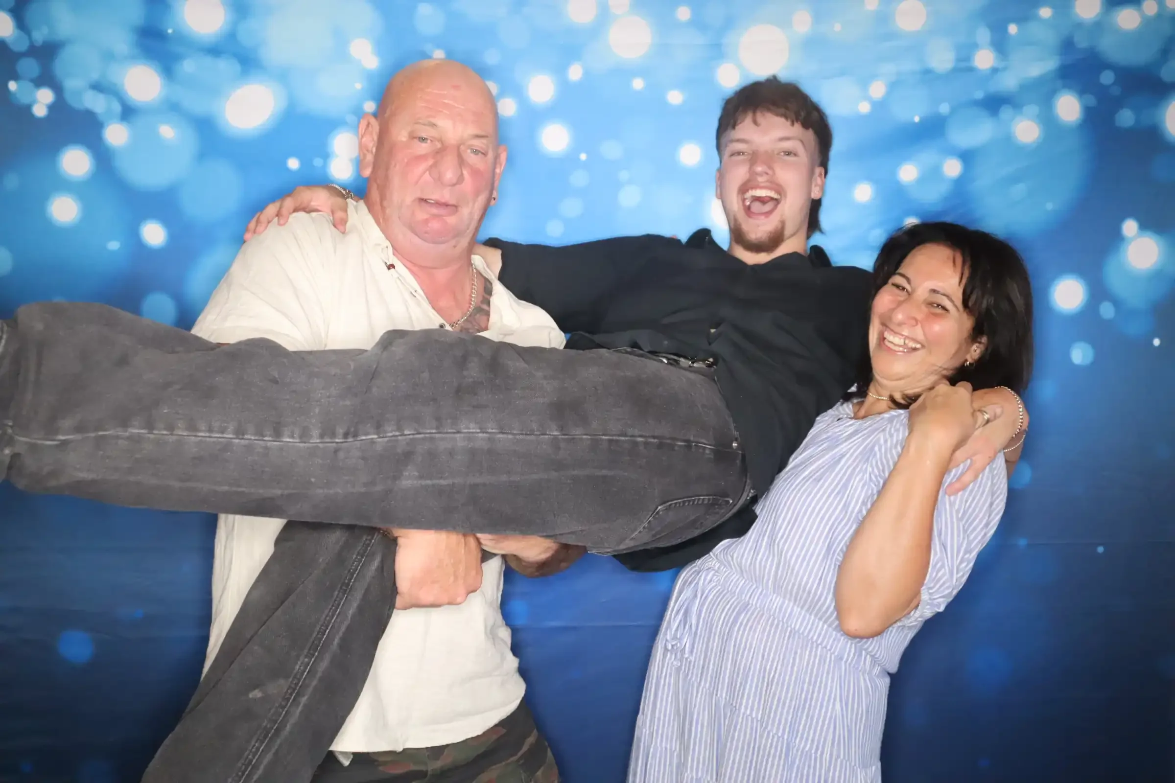 Open birthday photo booth hire Melbourne guests laughing during a party