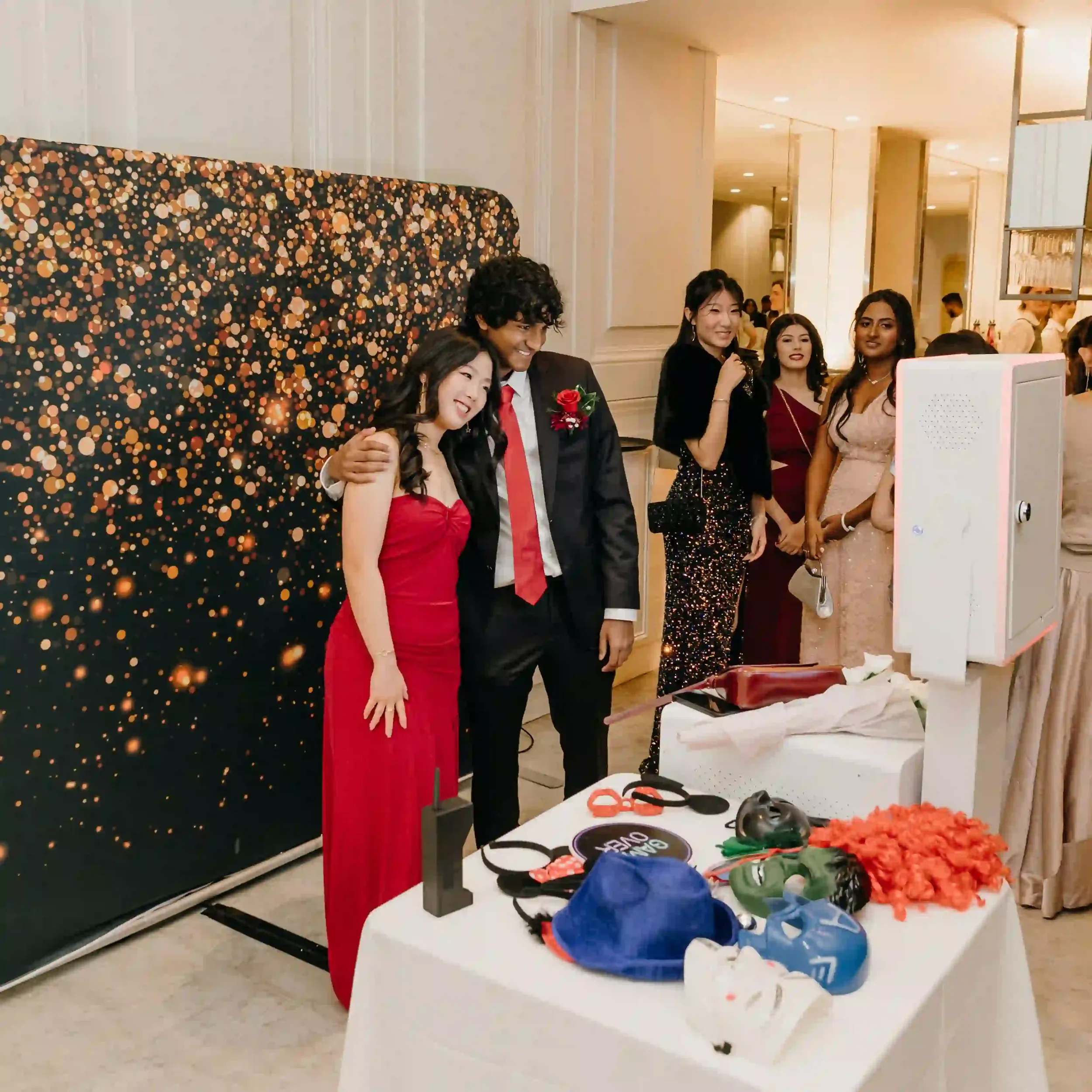 Graduation photo booth hire setup for a Year 12 formal in Melbourne