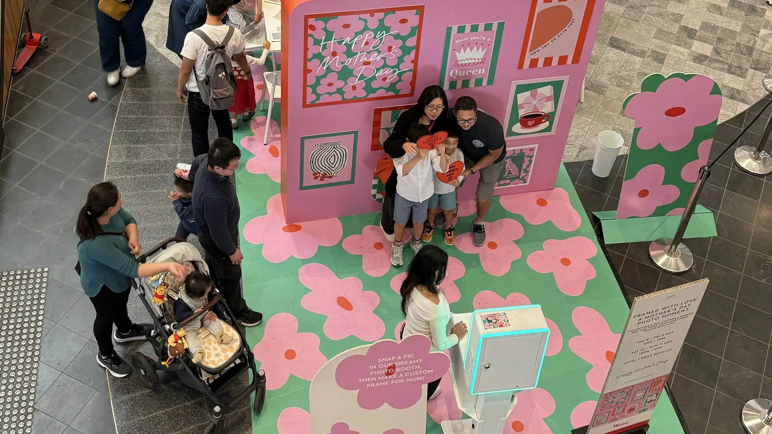 Westfield Knox retail activation with a branded photo booth and family participation