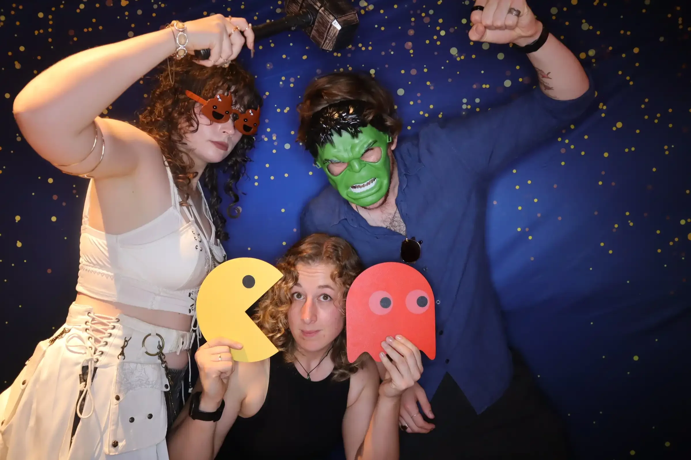 Open-air birthday photo booth hire Melbourne setup inside a party venue