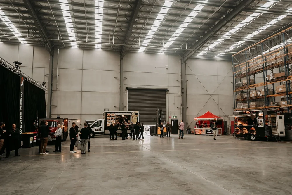 Jungheinrich warehouse venue prepared for the Melbourne headquarters opening event