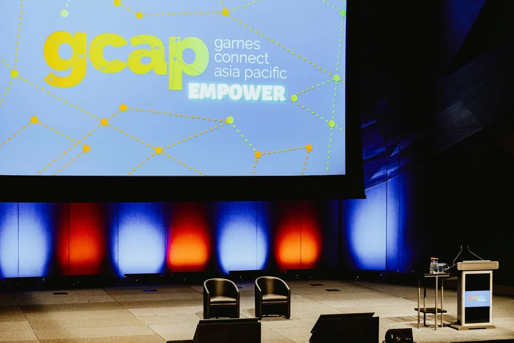 GCAP branded main stage at Plaza Ballroom Melbourne