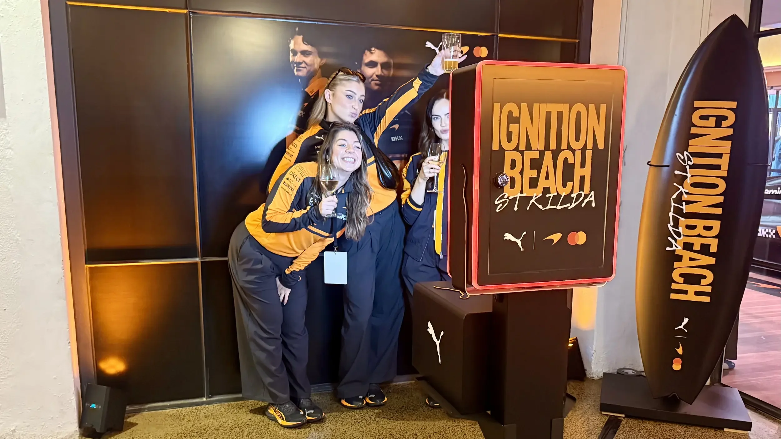Ignition beach brand activation in Melbourne with a branded photo experience