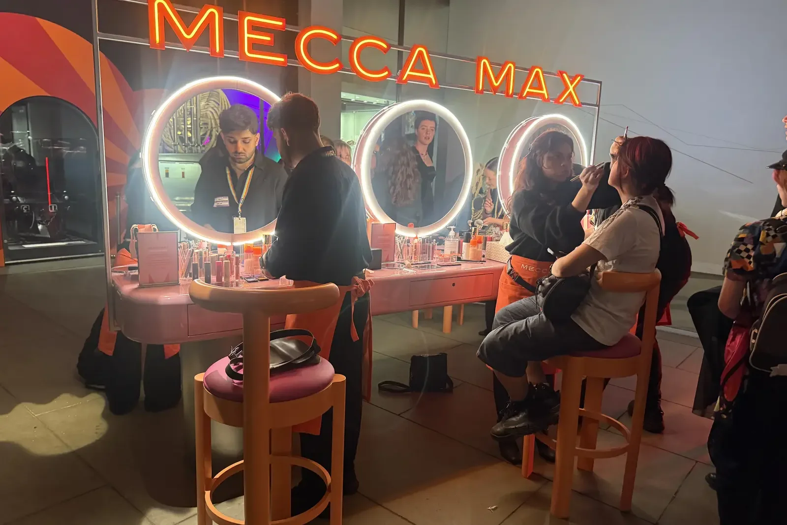 MECCA MAX glam station at Minus18 Queer Formal near the Bonds sponsored photo booth activation