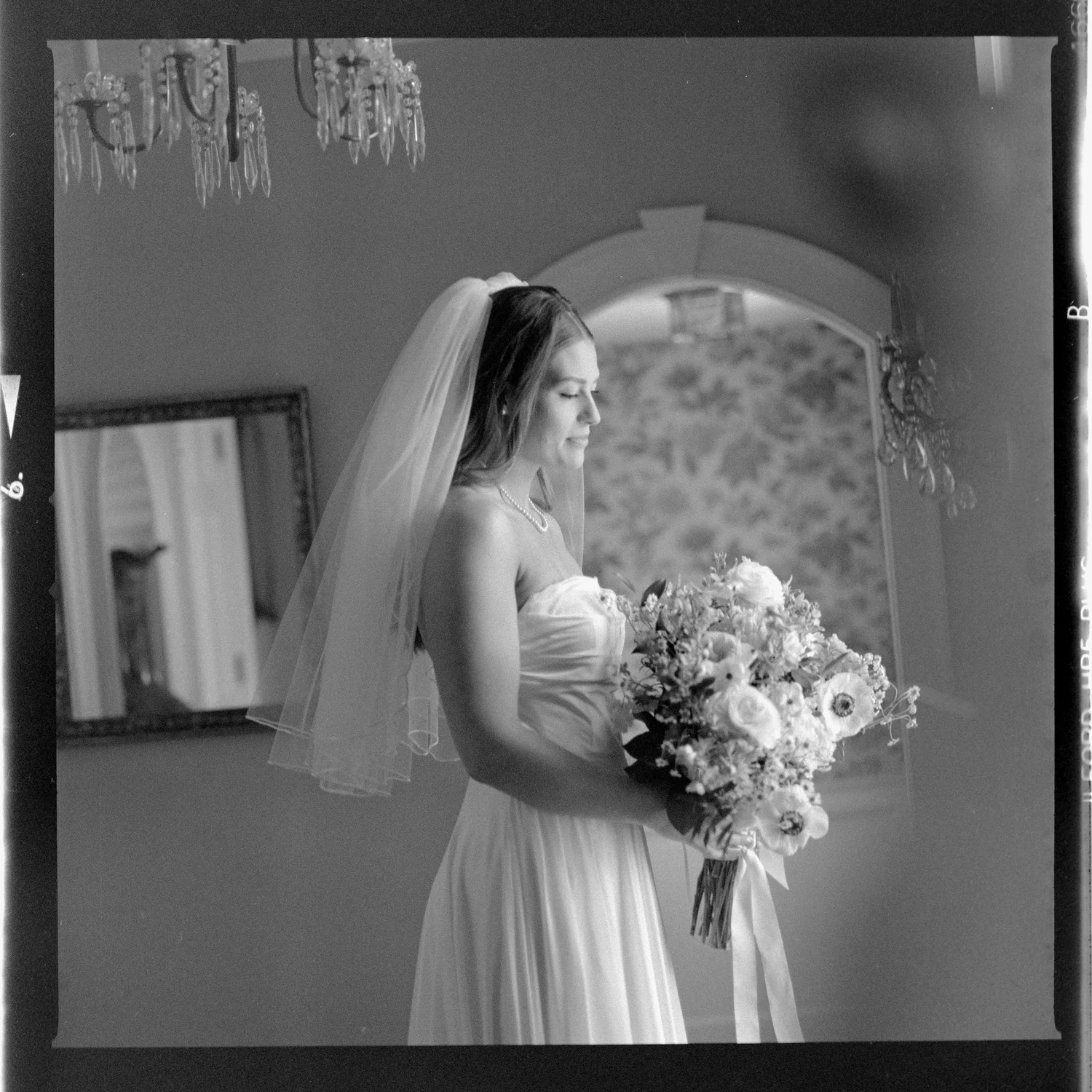 Bridal portrait on film