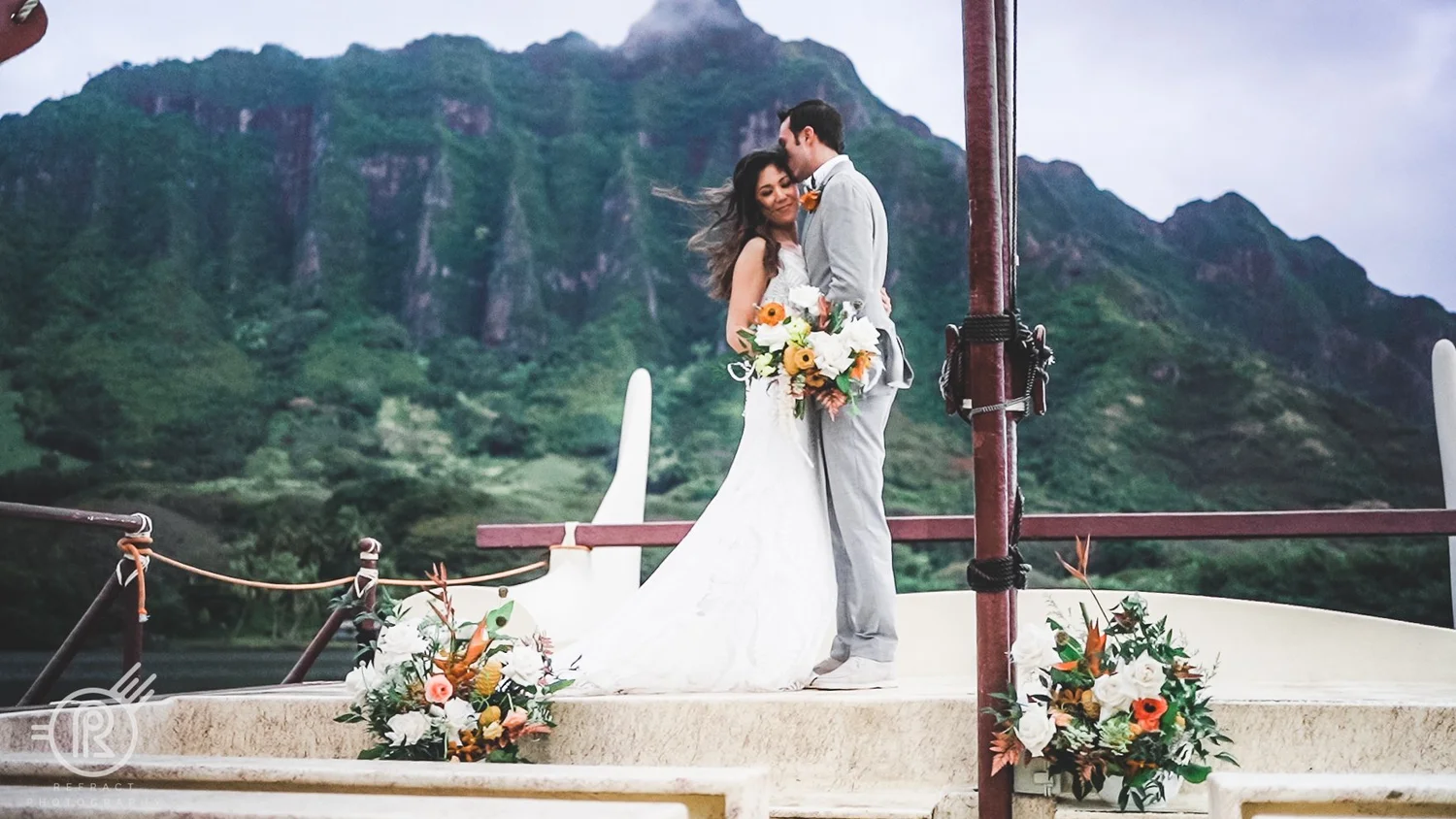 Wedding portrait on the water