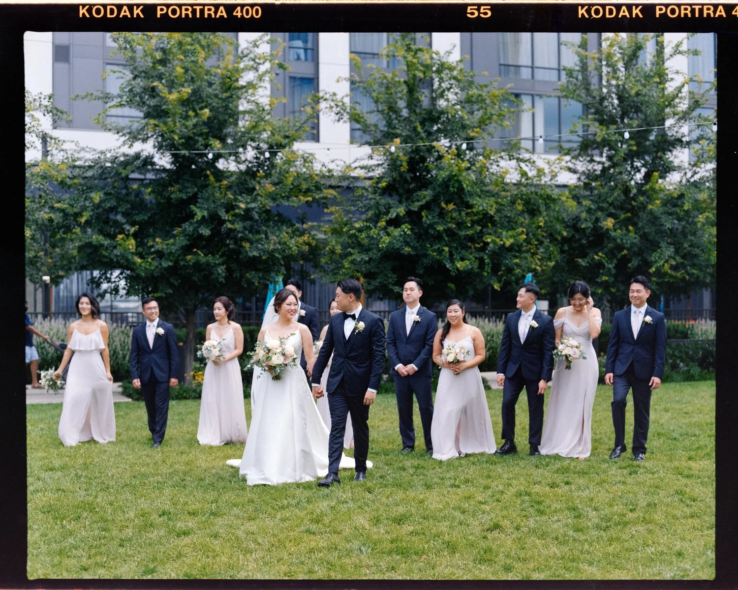 Wedding party on film