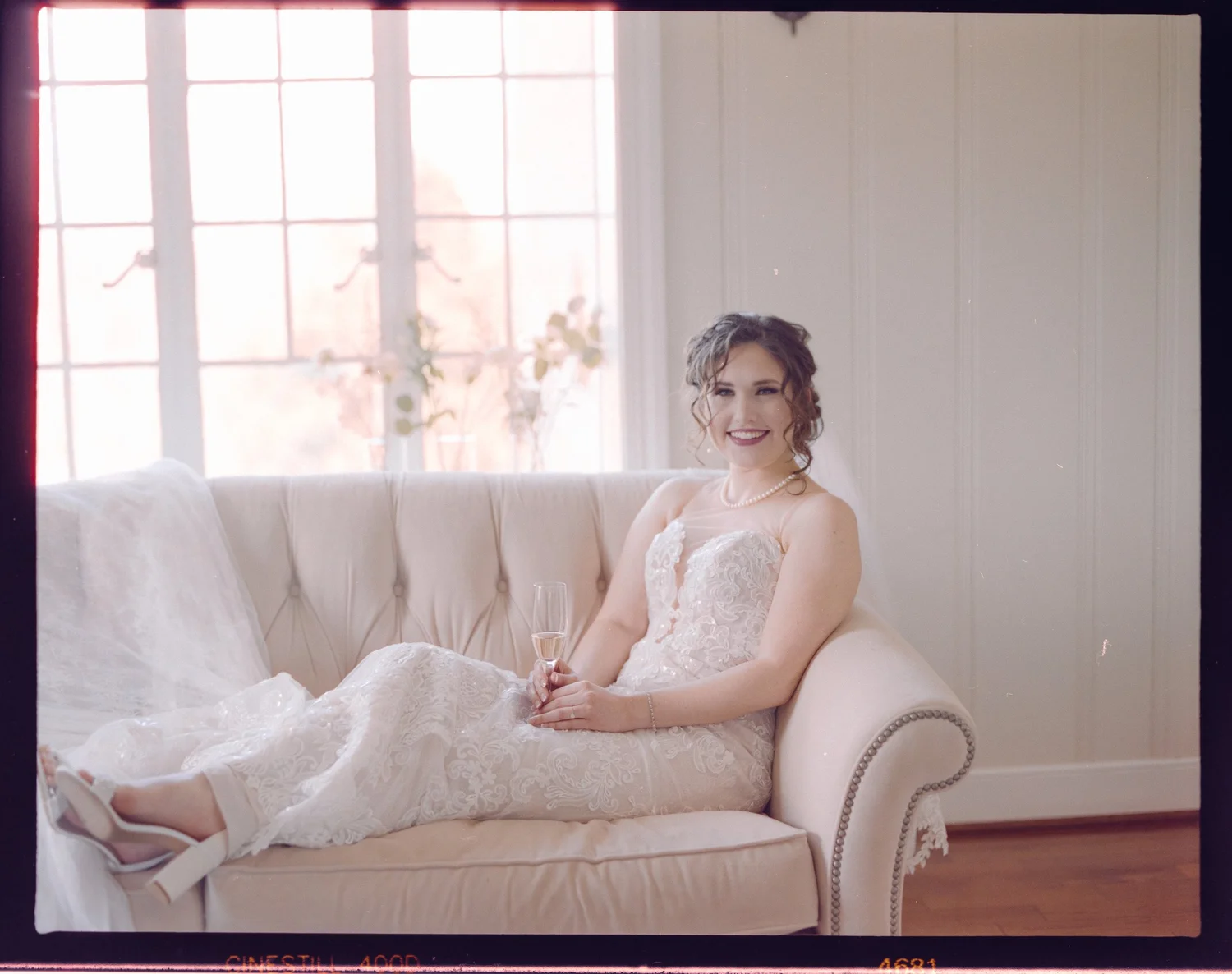 Bridal portrait on film