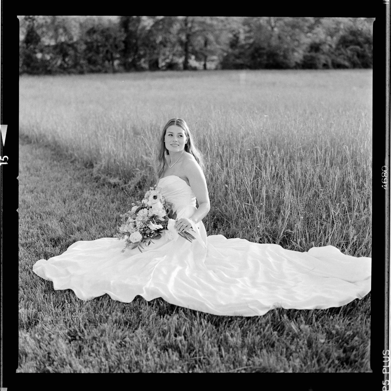 Bridal portrait on film
