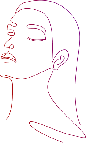 Line art face illustration