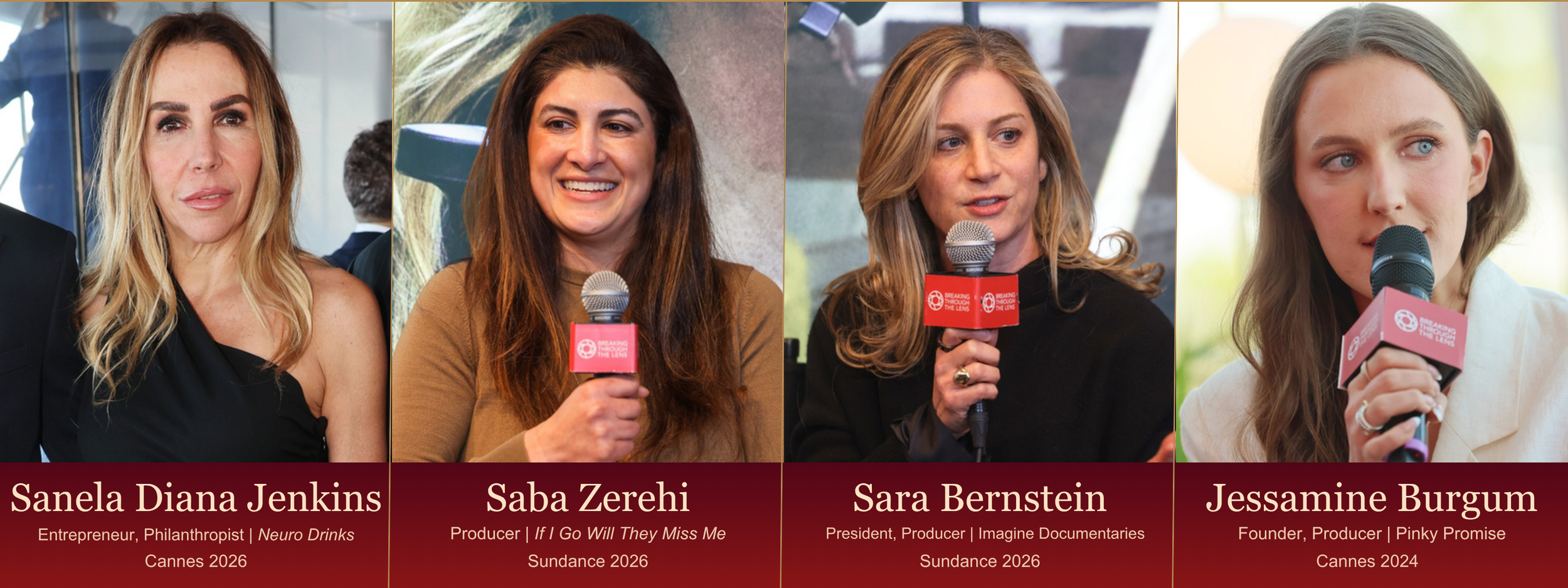 Sanela Diana Jenkins, Saba Zerehi, Sara Bernstein and Jessamine Burgum at Breaking Through The Lens events.