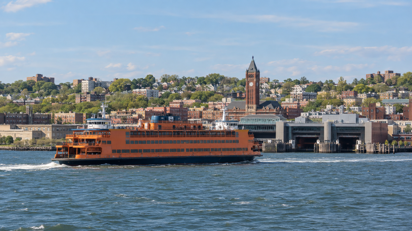 Lower Manhattan skyline viewed from the Staten Island Ferry