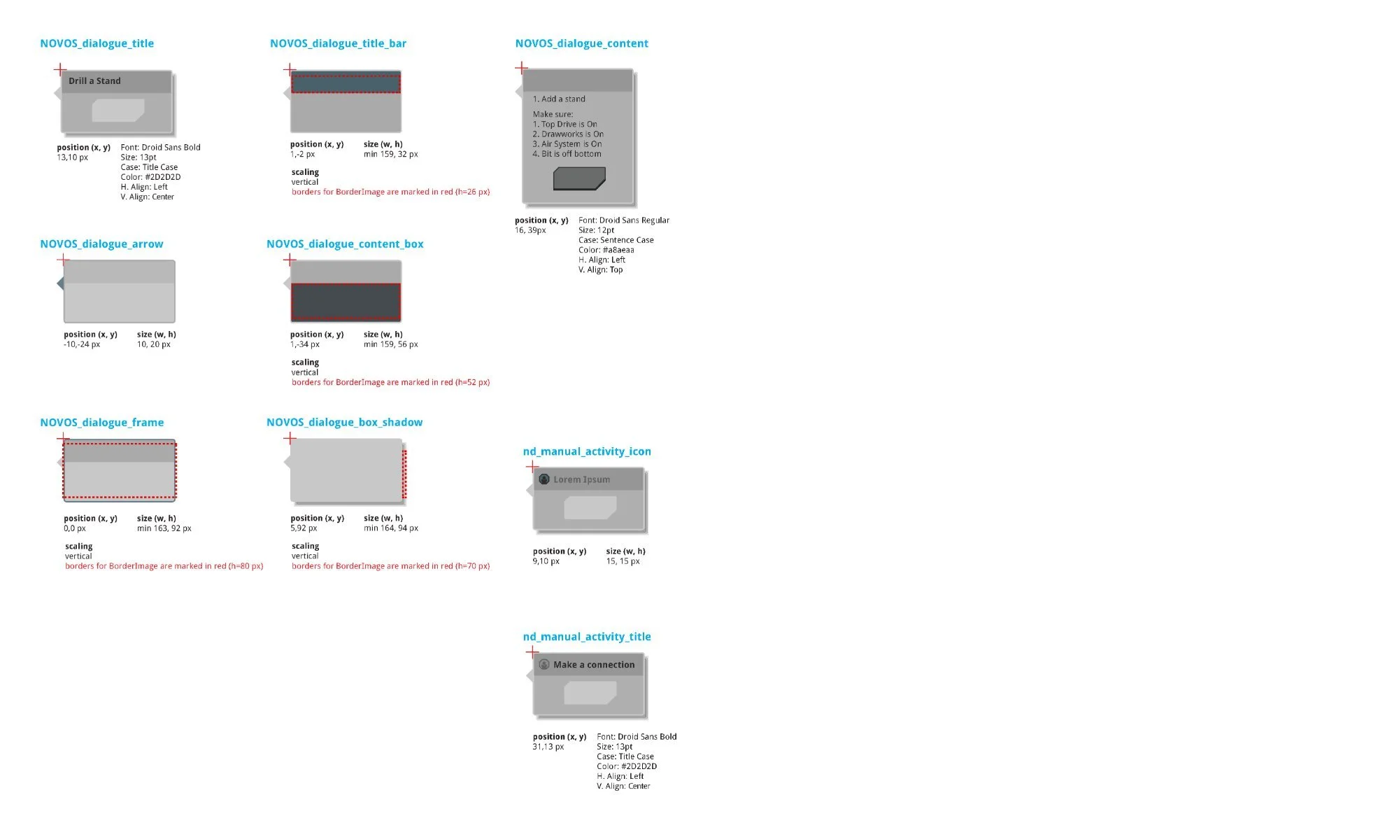NOVOS Dialogue component specs