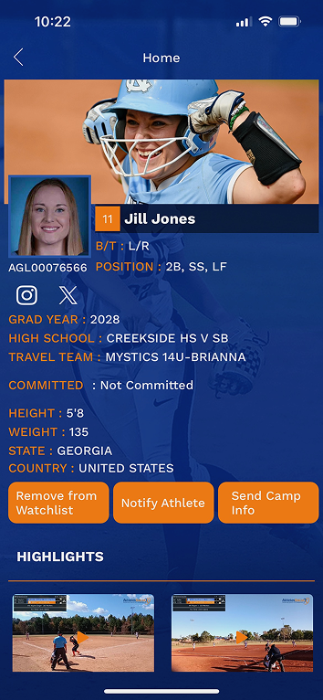 Athlete Profile Header