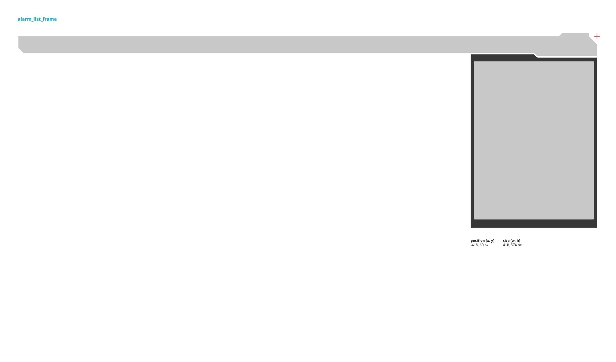 alarm_list_frame outer panel shell