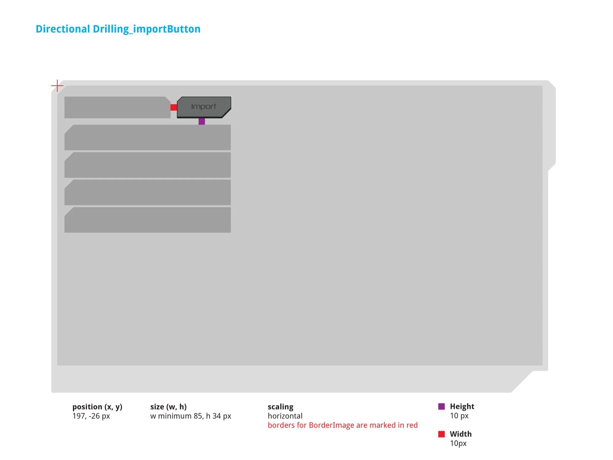 Import button position in context