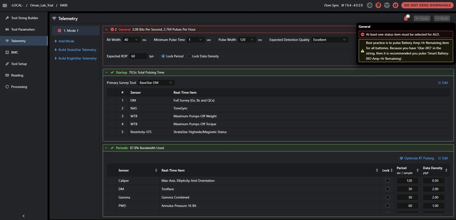 iTom Telemetry — Before