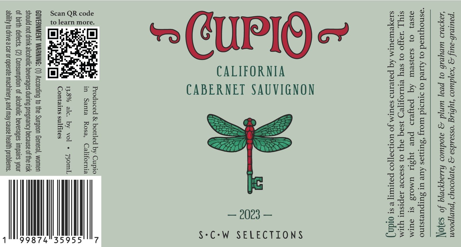 Cupio 2023 Cabernet Sauvignon front label