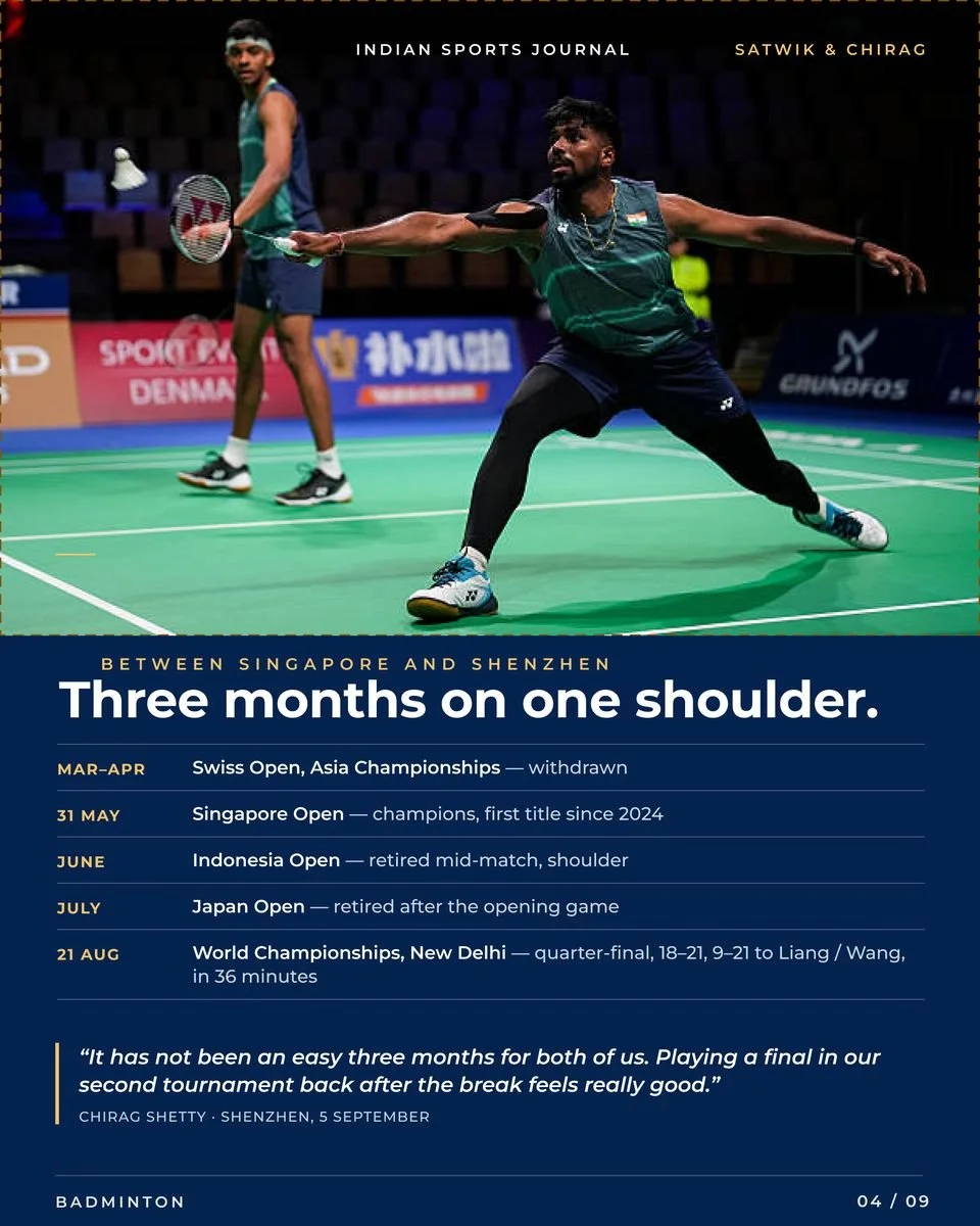 Slide 4 of 9: Three months on one shoulder.