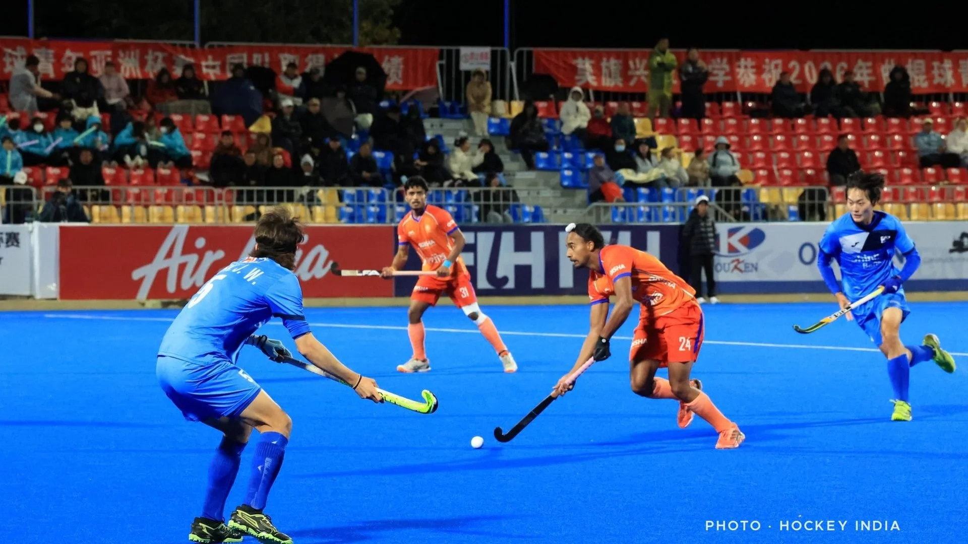 India's junior men in action at the Junior Asia Cup in Moqi