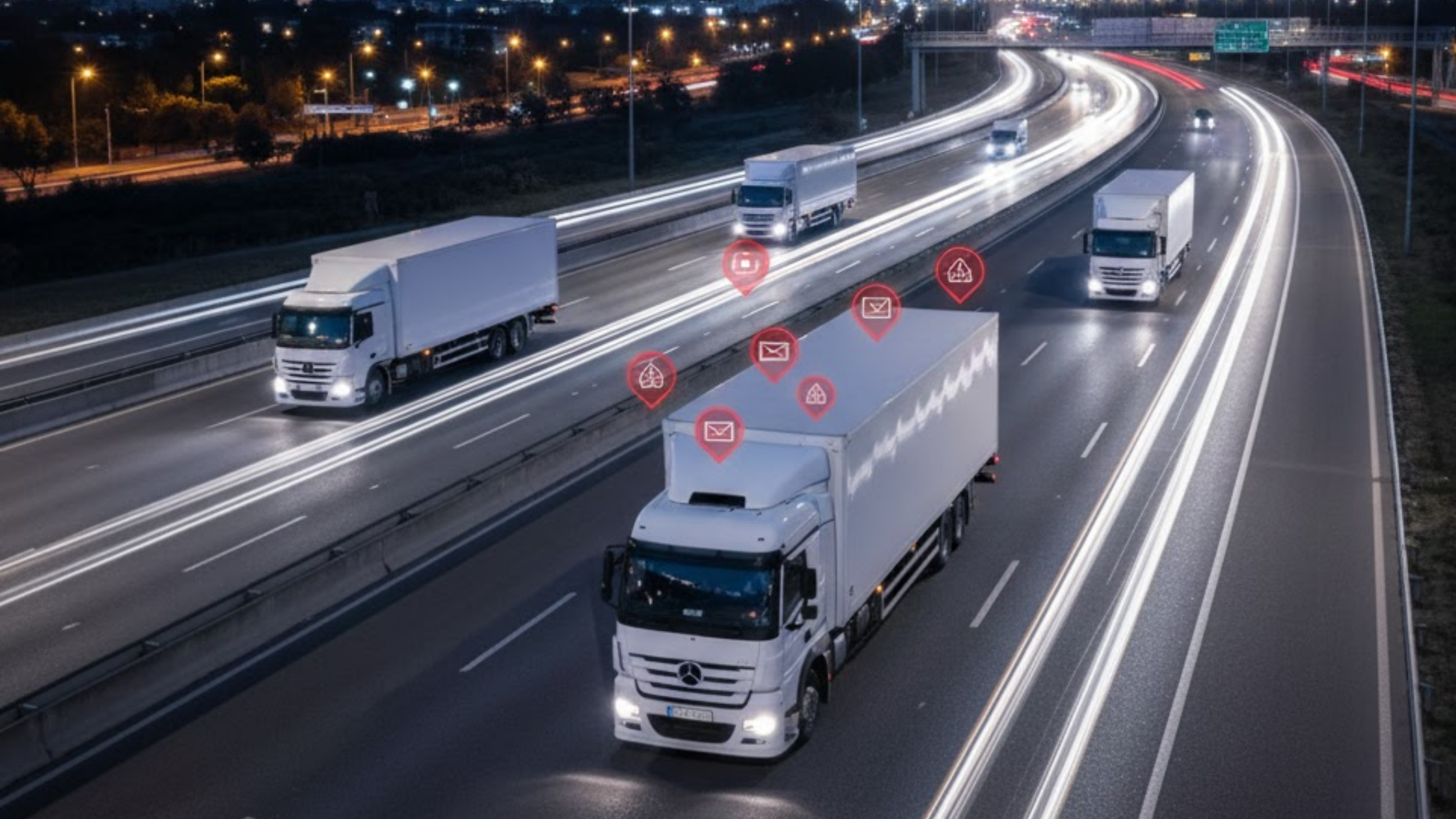 Flota de camiones en carretera auditada por SmartReport