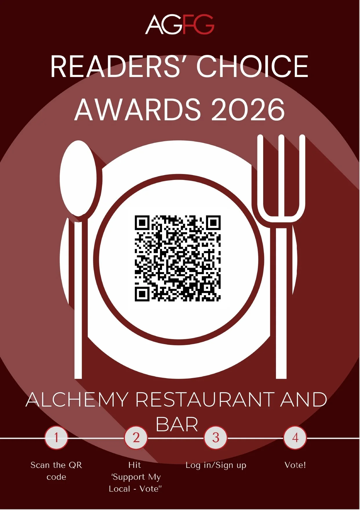 AGFG Readers' Choice Awards 2026 - Alchemy Restaurant and Bar