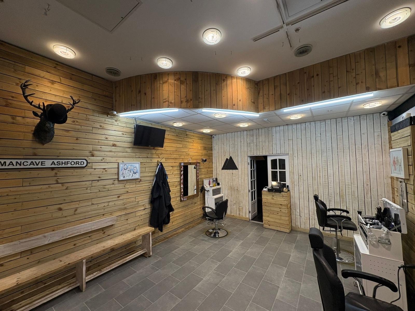 ManCave Ashford barbershop interior