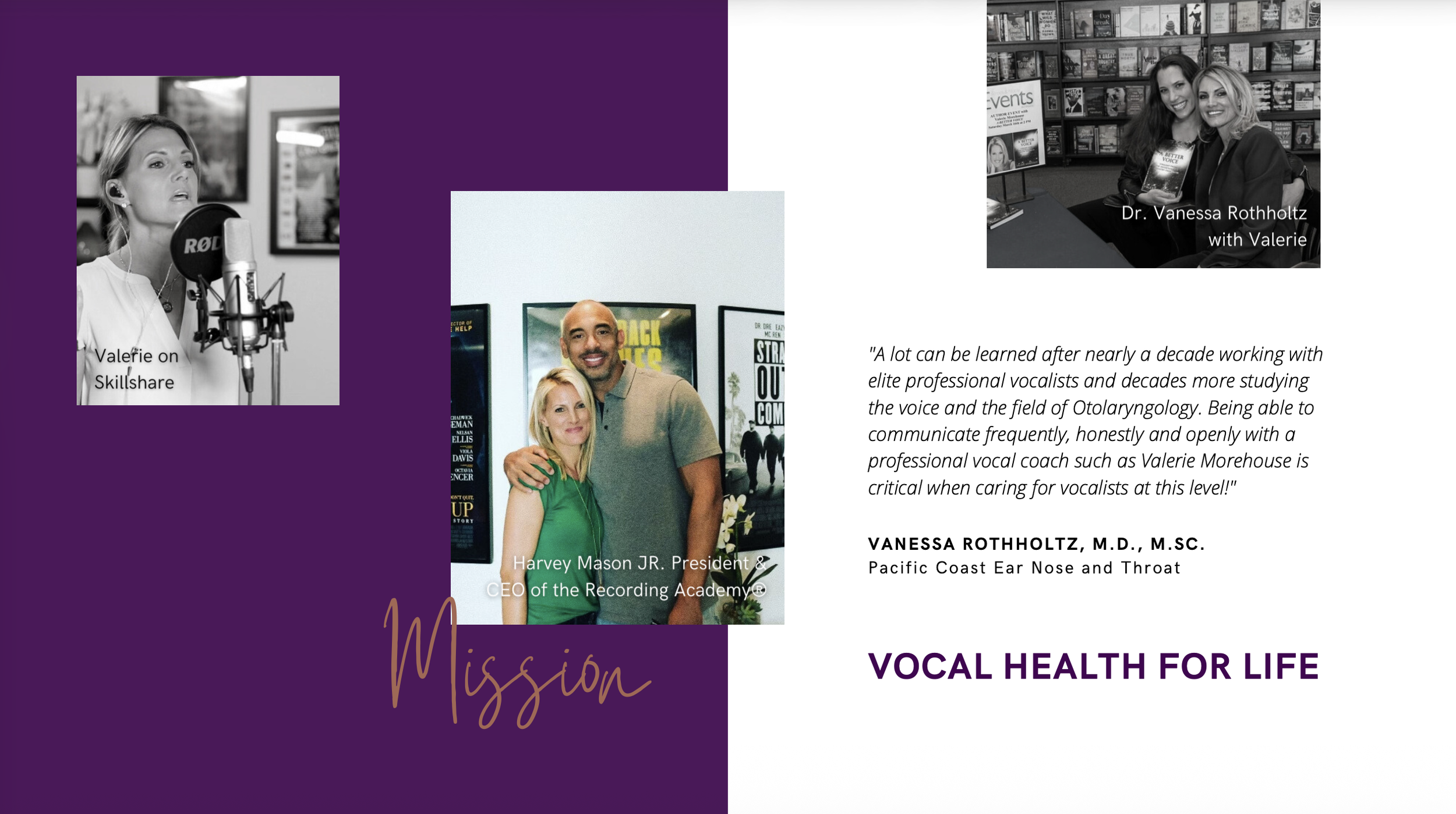 Valerie Morehouse press kit page — corrected page 3