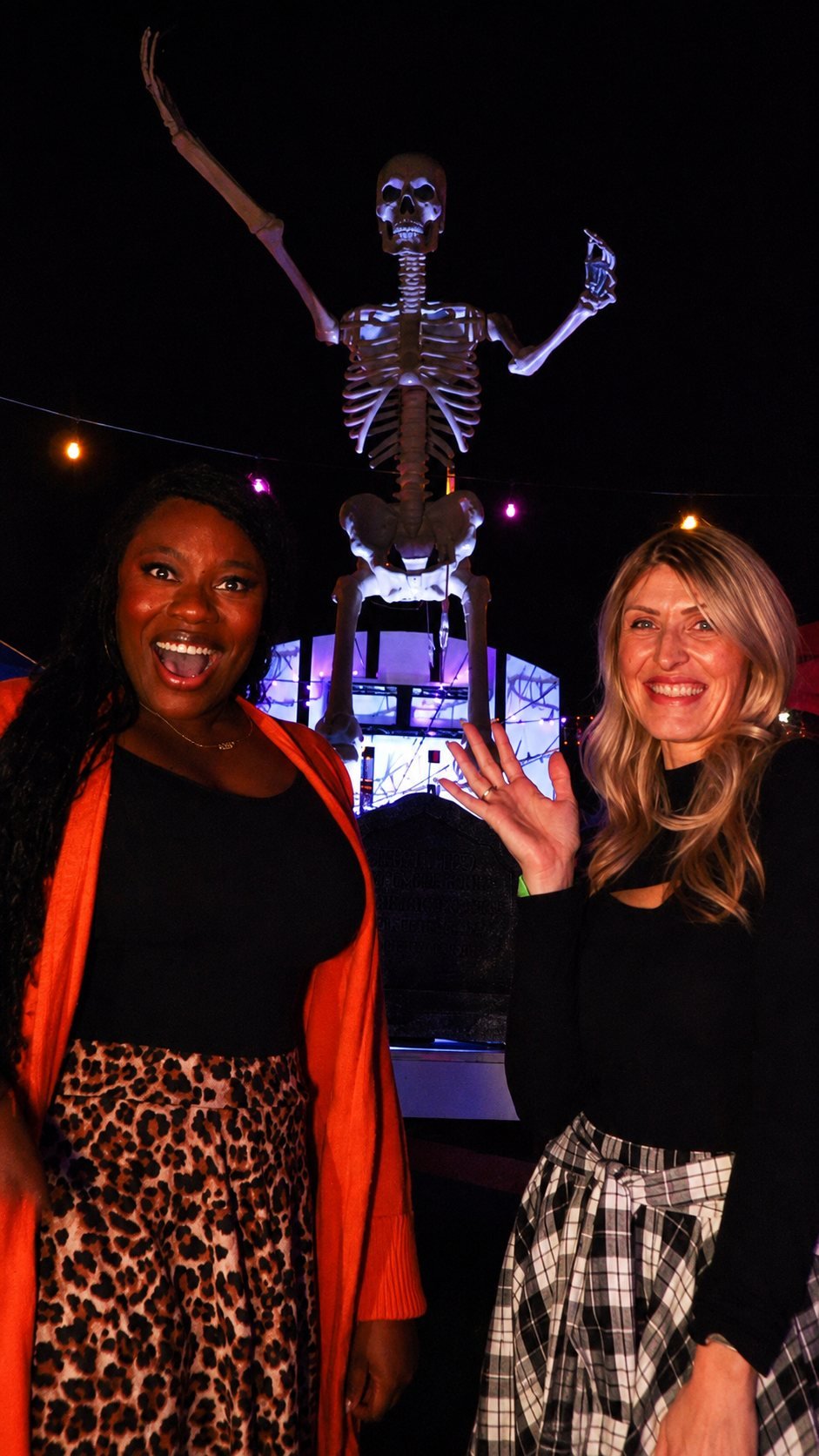 Guests celebrating Halloween on Cavanaugh's River Deck