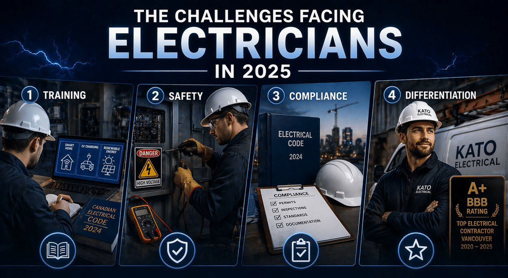The challenges facing electricians in 2025 including specialized training, safety, and changing regulations — Kato Electrical Vancouver