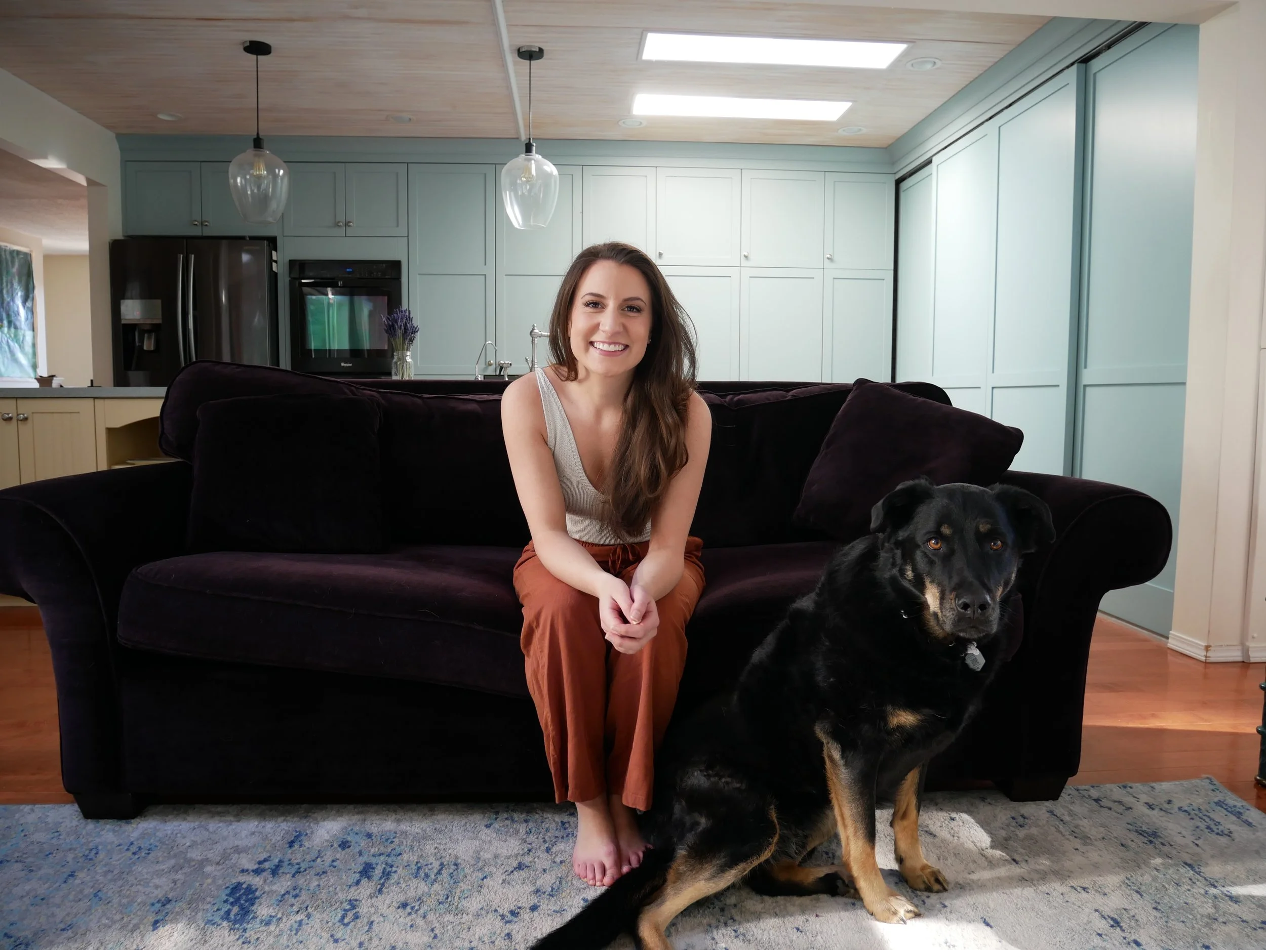 Luan at home with her dog
