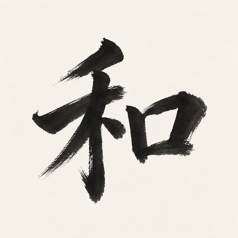 Chinese brush calligraphy: 和
